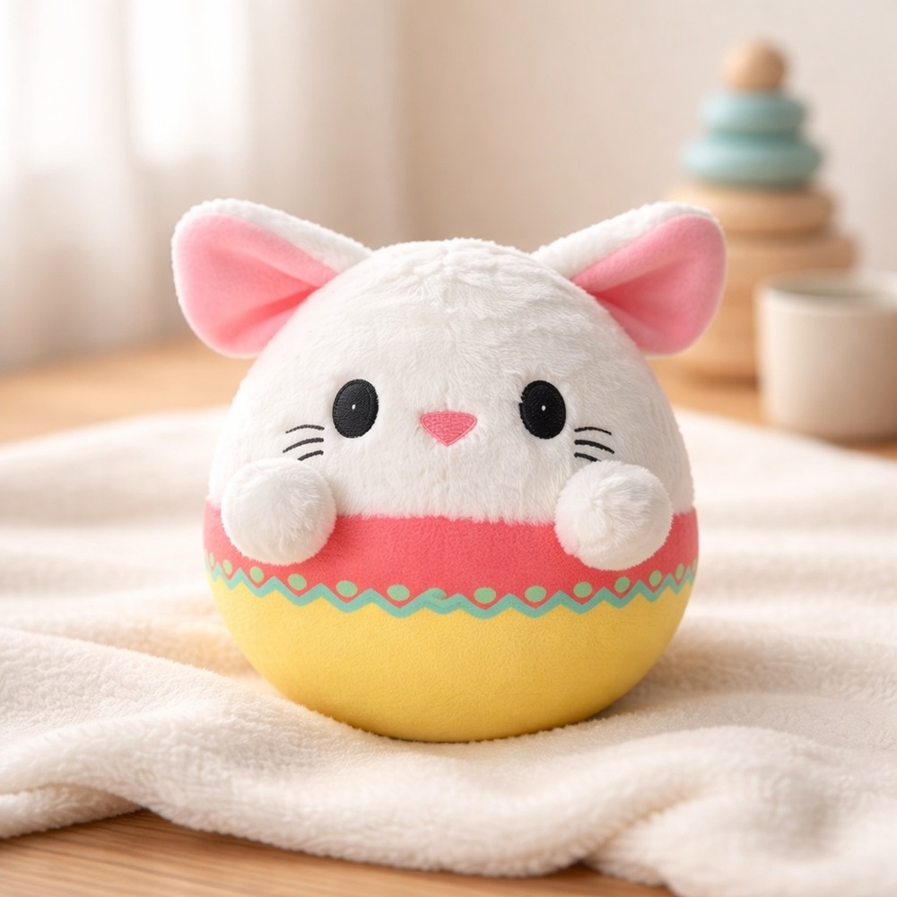 Lit'L Biggie Bouncerz Toy 18m+ Pink 10" Plush Easter Bunny Egg Toy